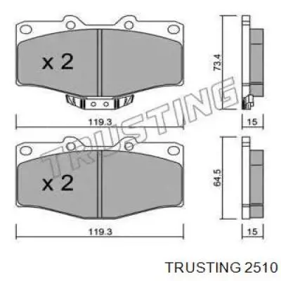 Передние тормозные колодки 2510 Trusting