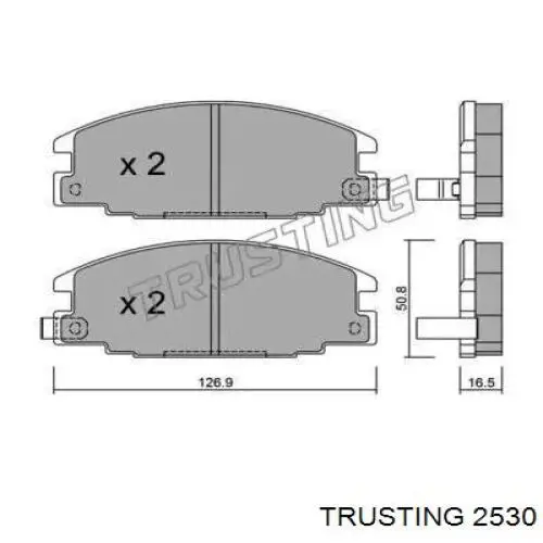 Передние тормозные колодки 2530 Trusting