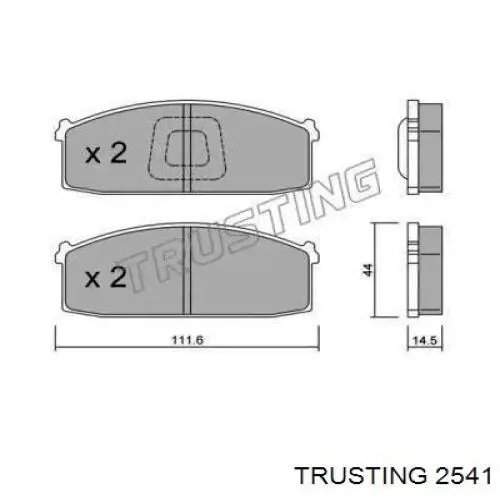 Передние тормозные колодки 2541 Trusting