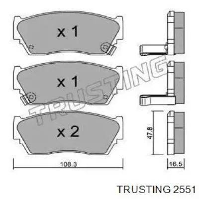 Передние тормозные колодки 2551 Trusting