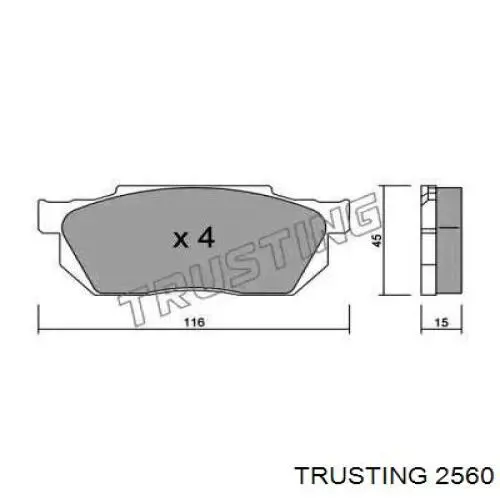 Передние тормозные колодки 2560 Trusting