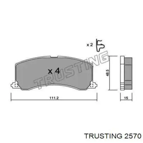 Передние тормозные колодки 2570 Trusting