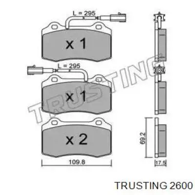 Передние тормозные колодки 2600 Trusting