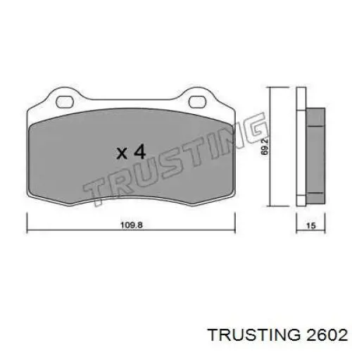 Задние тормозные колодки 2602 Trusting