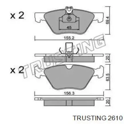 Передние тормозные колодки 2610 Trusting