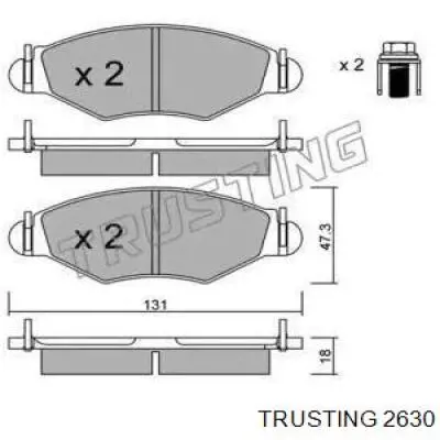 Передние тормозные колодки 2630 Trusting