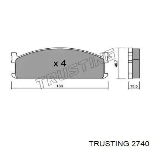 Передние тормозные колодки 2740 Trusting