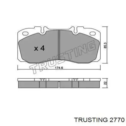 Передние тормозные колодки 2770 Trusting