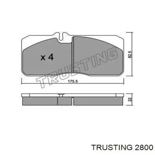 Передние тормозные колодки 2800 Trusting