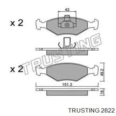 Передние тормозные колодки 2822 Trusting