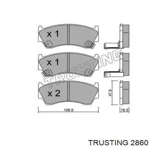 286.0 Trusting колодки тормозные передние дисковые