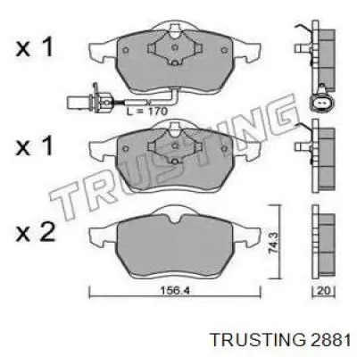 Передние тормозные колодки 2881 Trusting