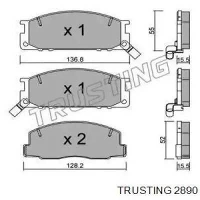 Передние тормозные колодки 2890 Trusting