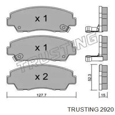 Передние тормозные колодки 2920 Trusting