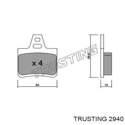 Задние тормозные колодки 2940 Trusting