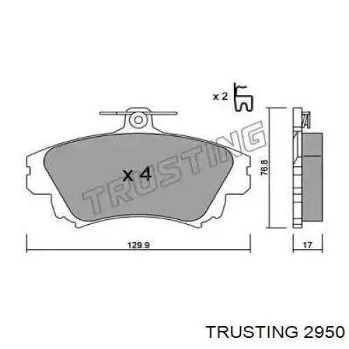 Передние тормозные колодки 2950 Trusting