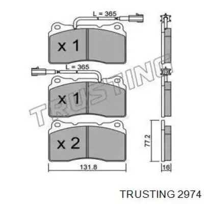 Передние тормозные колодки 2974 Trusting