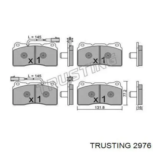 Передние тормозные колодки 2976 Trusting