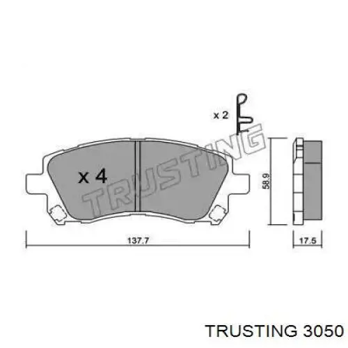Sapatas do freio dianteiras de disco Trusting 3050 preço, a partir de 48,39 USD