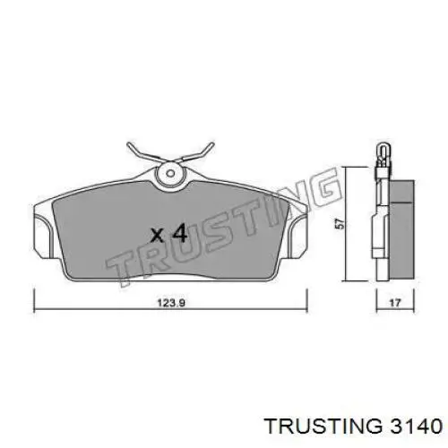 Передние тормозные колодки 3140 Trusting