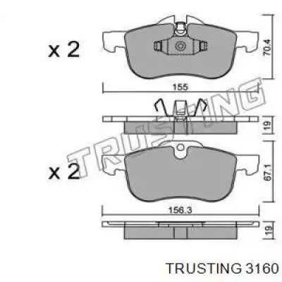 Передние тормозные колодки 3160 Trusting