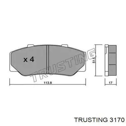 Передние тормозные колодки 3170 Trusting