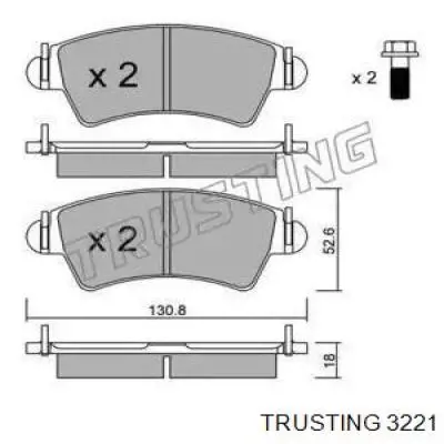 Передние тормозные колодки 3221 Trusting