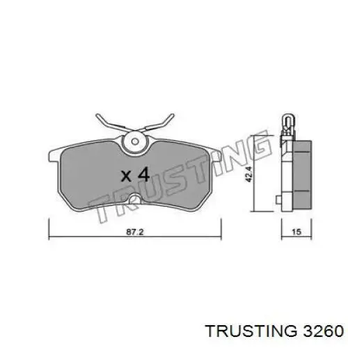 Задние тормозные колодки 3260 Trusting