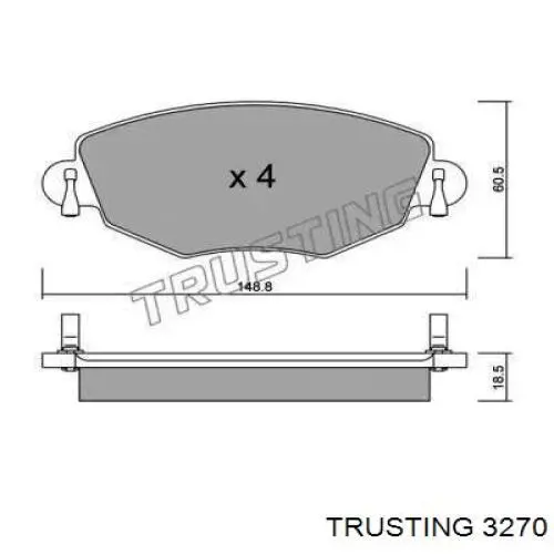 Передние тормозные колодки 3270 Trusting