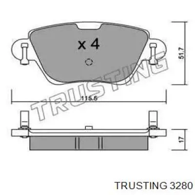 Задние тормозные колодки 3280 Trusting