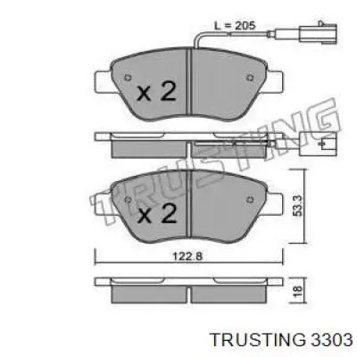 Передние тормозные колодки 3303 Trusting