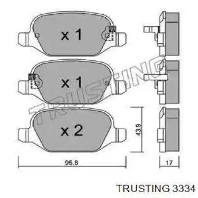 Задние тормозные колодки 3334 Trusting