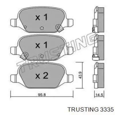 Задние тормозные колодки 3335 Trusting