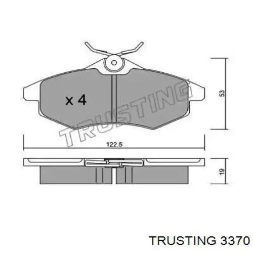 Передние тормозные колодки 3370 Trusting