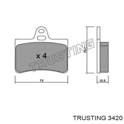 Задние тормозные колодки 3420 Trusting