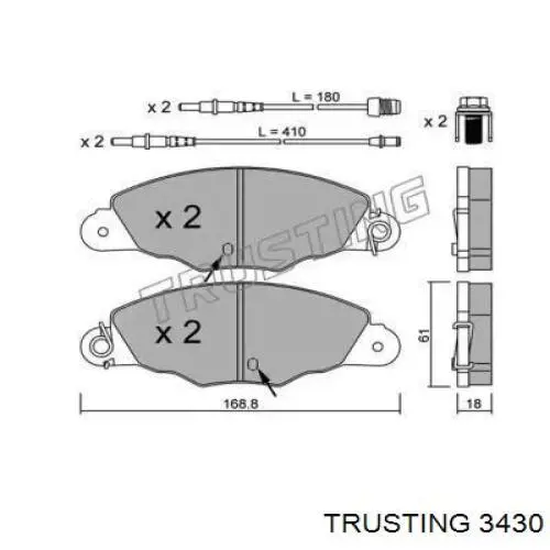 Передние тормозные колодки 3430 Trusting