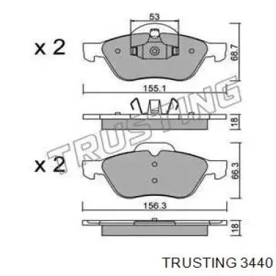 Передние тормозные колодки 3440 Trusting