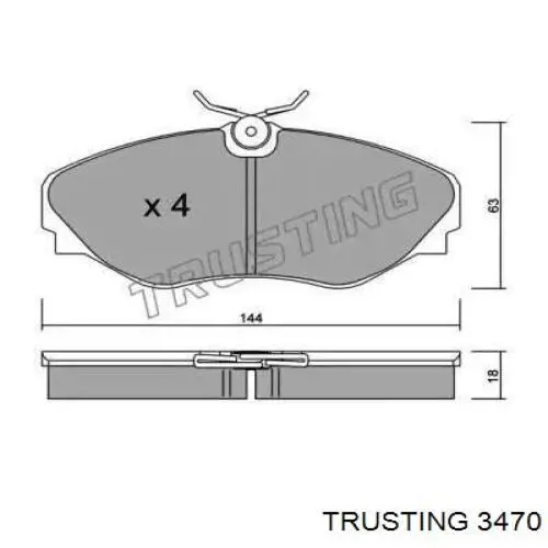 Передние тормозные колодки 3470 Trusting