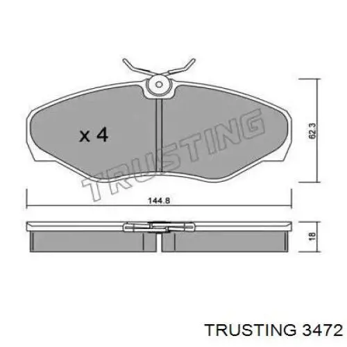 Передние тормозные колодки 3472 Trusting