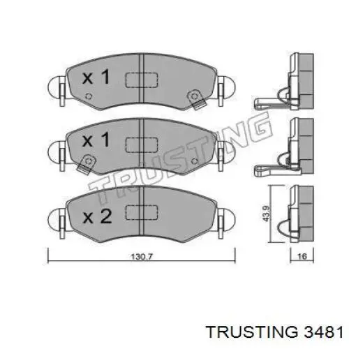 348.1 Trusting колодки тормозные передние дисковые