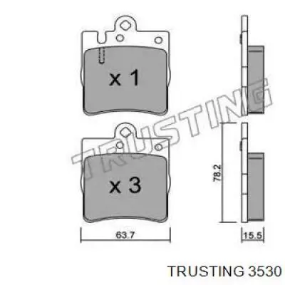 Задние тормозные колодки 3530 Trusting