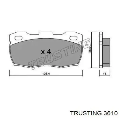 Передние тормозные колодки 3610 Trusting