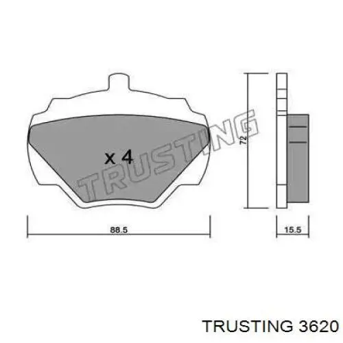 Задние тормозные колодки 3620 Trusting