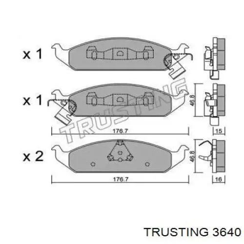 Передние тормозные колодки 3640 Trusting