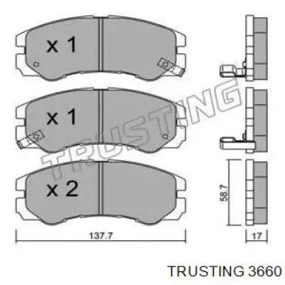 Передние тормозные колодки 3660 Trusting