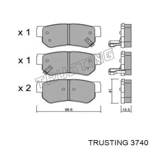 374.0 Trusting колодки тормозные задние дисковые