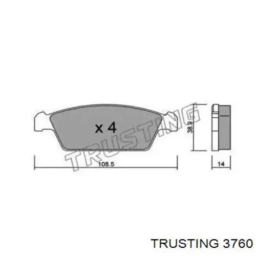 Передние тормозные колодки 3760 Trusting