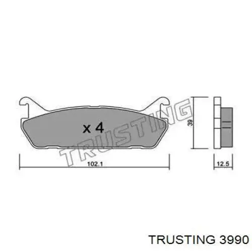 Задние тормозные колодки 3990 Trusting