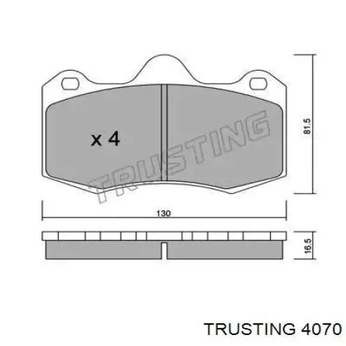 Передние тормозные колодки 4070 Trusting