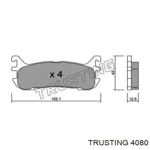 Задние тормозные колодки 4080 Trusting